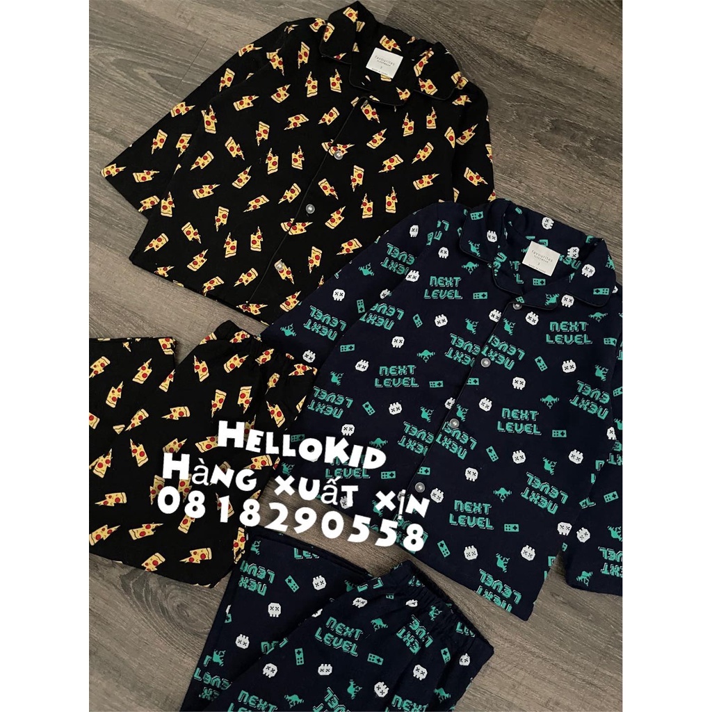 B343 - Bộ PJ cài cúc dài tay nhiều hình CN bé trai