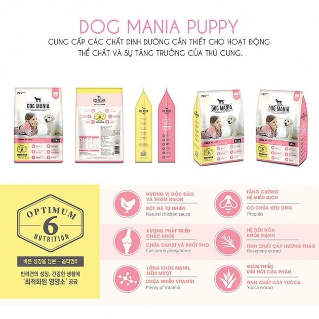 Hạt cho chó lớn Dog Mania Adult Hàn Quốc - Gói 3kg