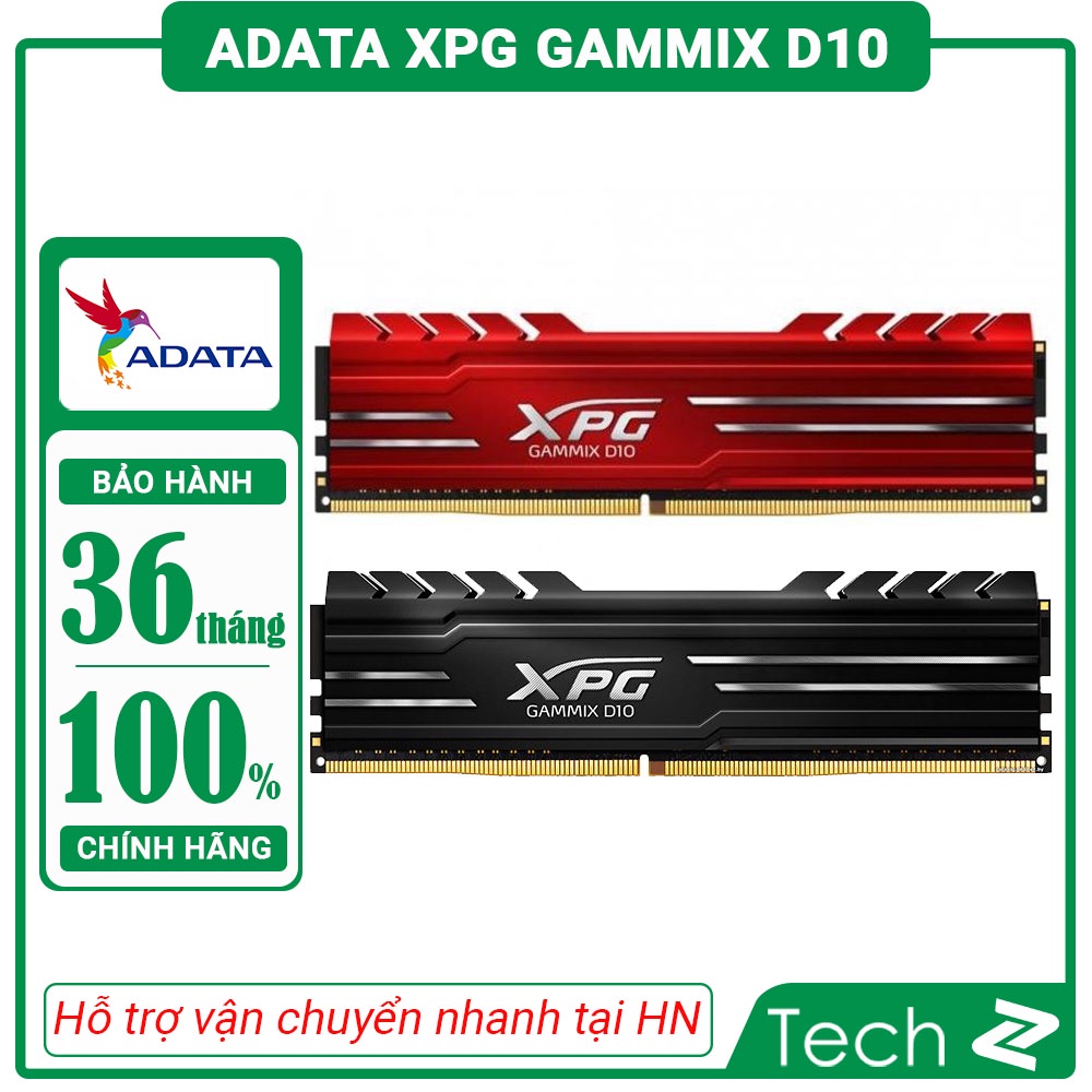 Ram Desktop Adata XPG Gammix D10 Red / Black (AX4U30008G16A) 8GB (1x8GB) DDR4 3000Mhz