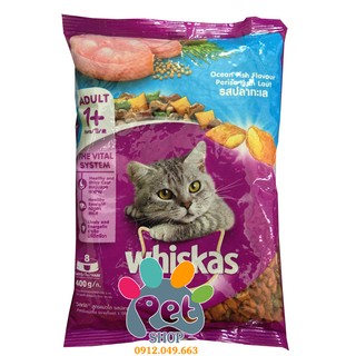 THỨC ĂN CHO MÈO WHISKAS TÚI 400G GIÁ 35K