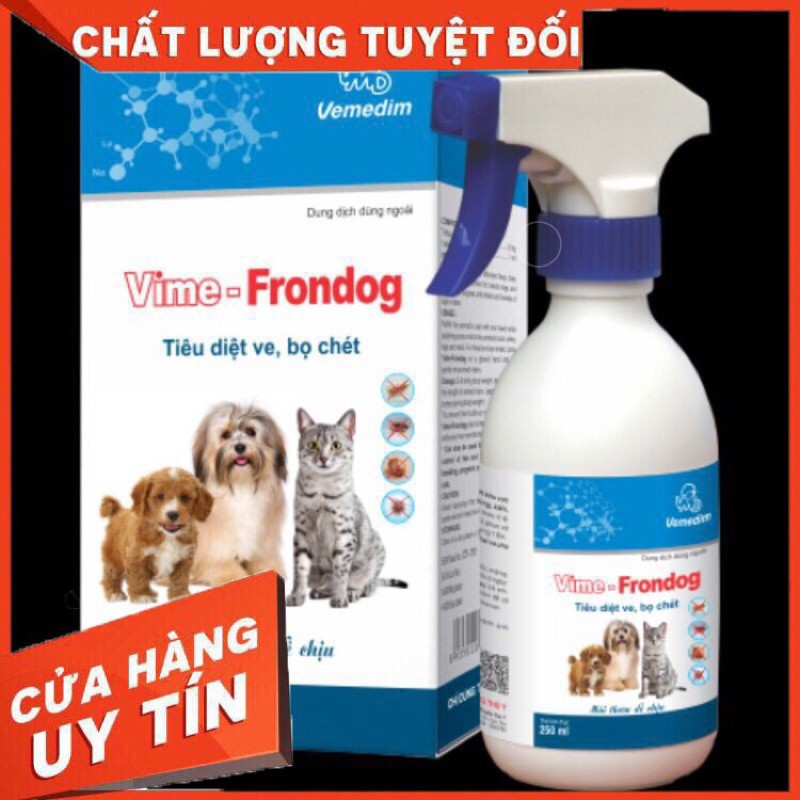 Thuốc diệt ve, bọ chó hiệu quả Vime Frondog - lọ 250ml