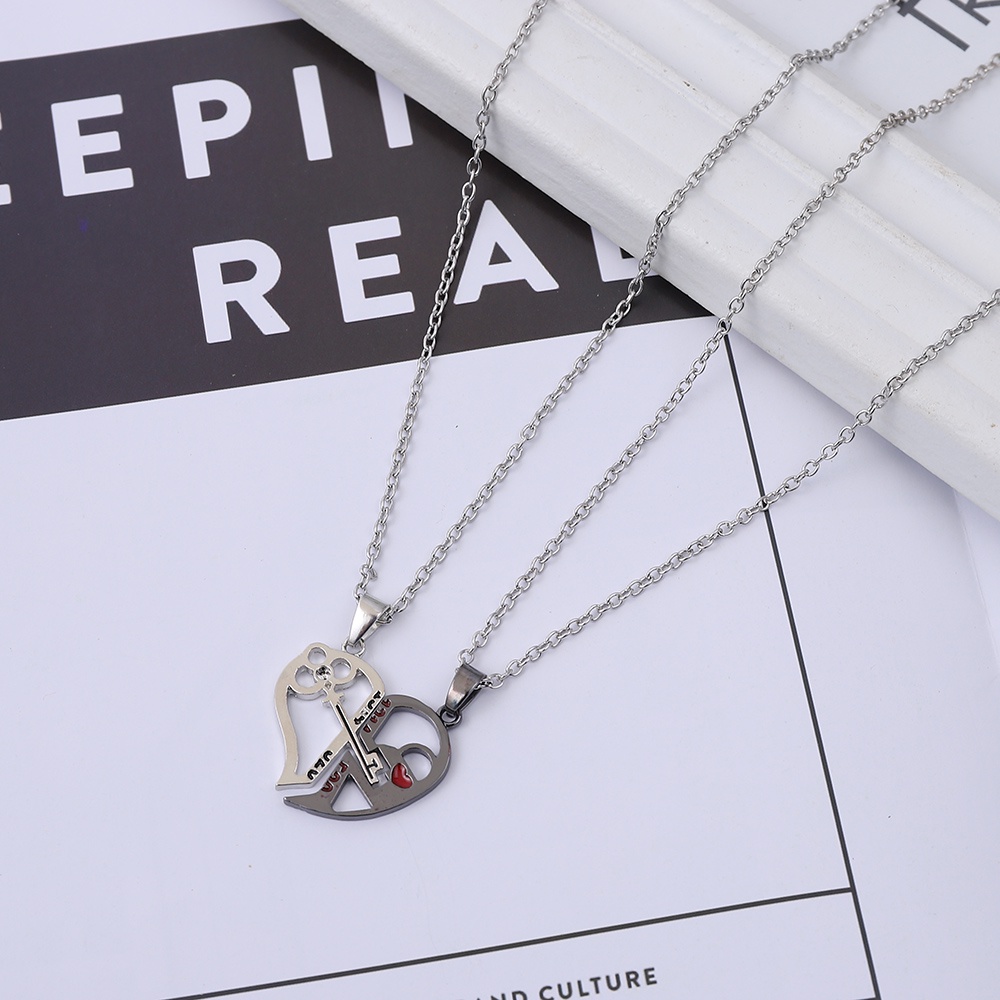 1 Cặp Vòng Cổ Choker Kết Hợp Mặt Dây Chuyền Khắc Chữ Phong Cách Punk 520 Cho Cặp Đôi