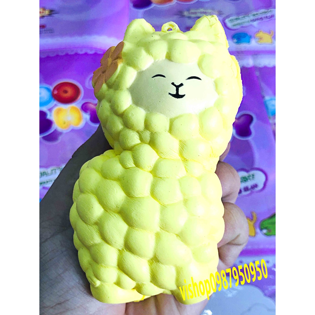Squishy Lớn JUMBO Hình Con Cừu Màu Vàng Đồ Chơi Xốp Giảm Stress Hình mềm mịn dễ Thương đàn hồi Cho Bé