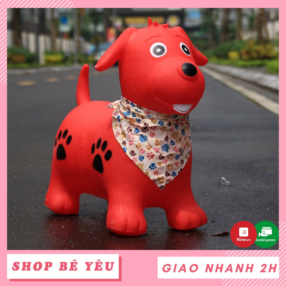 Thú nhún cho bé Toys House  𝑭𝒓𝒆𝒆𝒔𝒉𝒊𝒑  Thú nhún cho bé mẫu cún đỏ kèm bơm Toys House