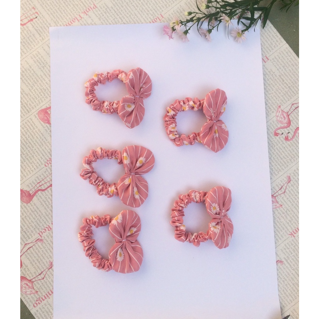 Dây cột tóc buộc tóc scrunchies nơ xinh xắn