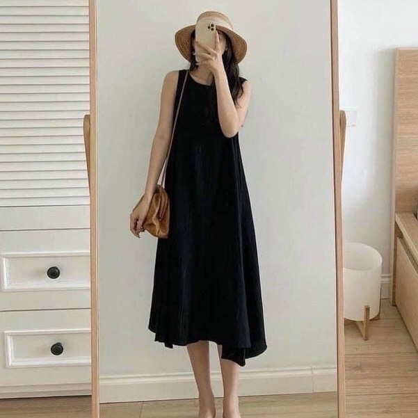 Váy suông nữ NHẬT LINH váy form rộng dáng suông ullzang nhiều màu xinh - V390