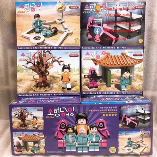 Lắp ráp 4 hộp 99895 Trò chơi con mực - Squid game