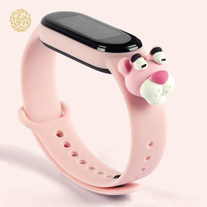 Dây đeo silicon thay thế chất liệu silicon hoạ tiết hoạt hình 3D đáng yêu cho Xiaomi Mi Band 5/Mi Band 4