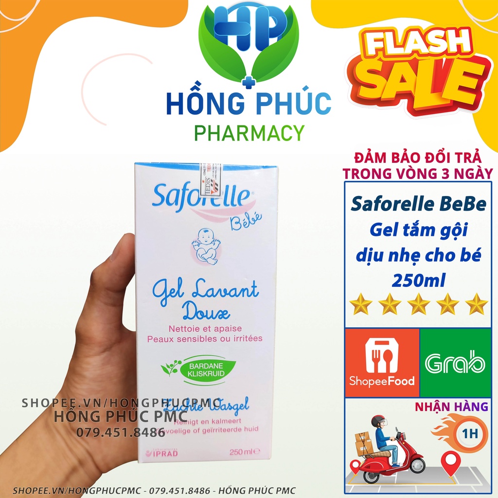 Gel tắm gội dịu nhẹ cho bé Saforelle BeBe Gel Lavant Doux 250ml Minh Khang Pharmacy