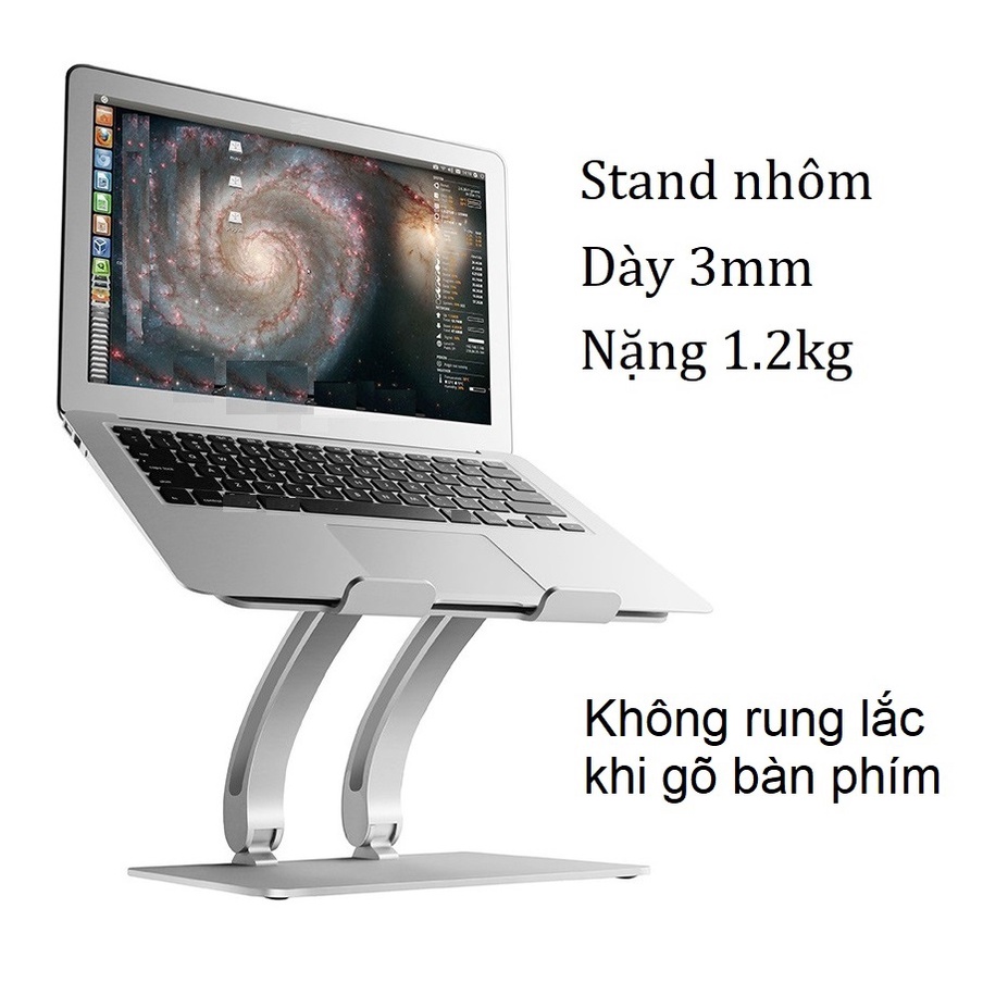 Giá đỡ laptop stand nhôm nguyên khối  D2 D3 điều chỉnh độ cao cho máy tính xách tay và macbook D2 D3