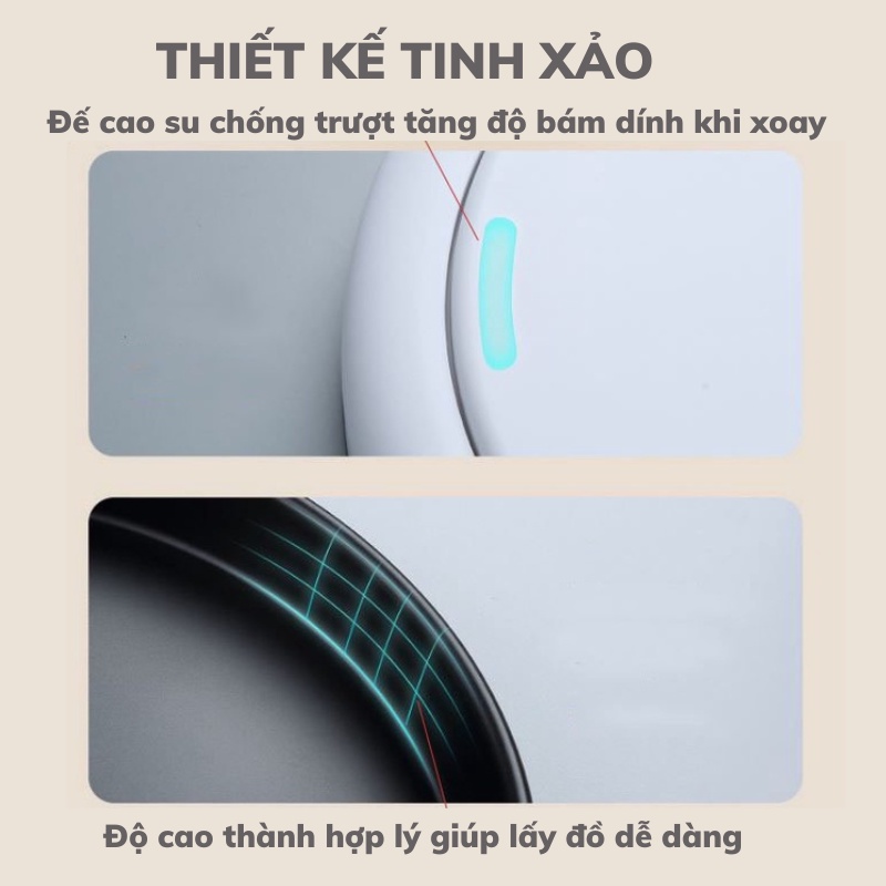 Kệ Đựng Gia Vị Xoay 360 Oenon Tiết Kiệm Không Gian, Khay Đựng Mỹ Phẩm, Hũ Gia Vị, Lọ Gia Vị Ecoco Oenen