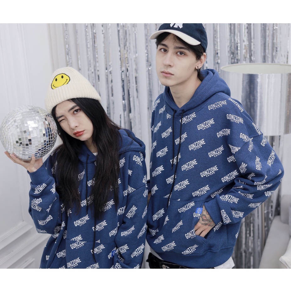Áo Hoodies Nỉ Mùa Đông Form Rộng Gonzzone - Màu Xanh Đá
