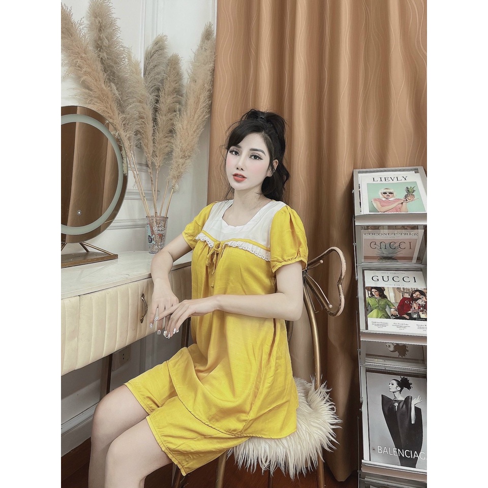 Bộ bầu lửng  và sau sinh chất lụa hàn mềm min mặc mùa hè mát mẻ