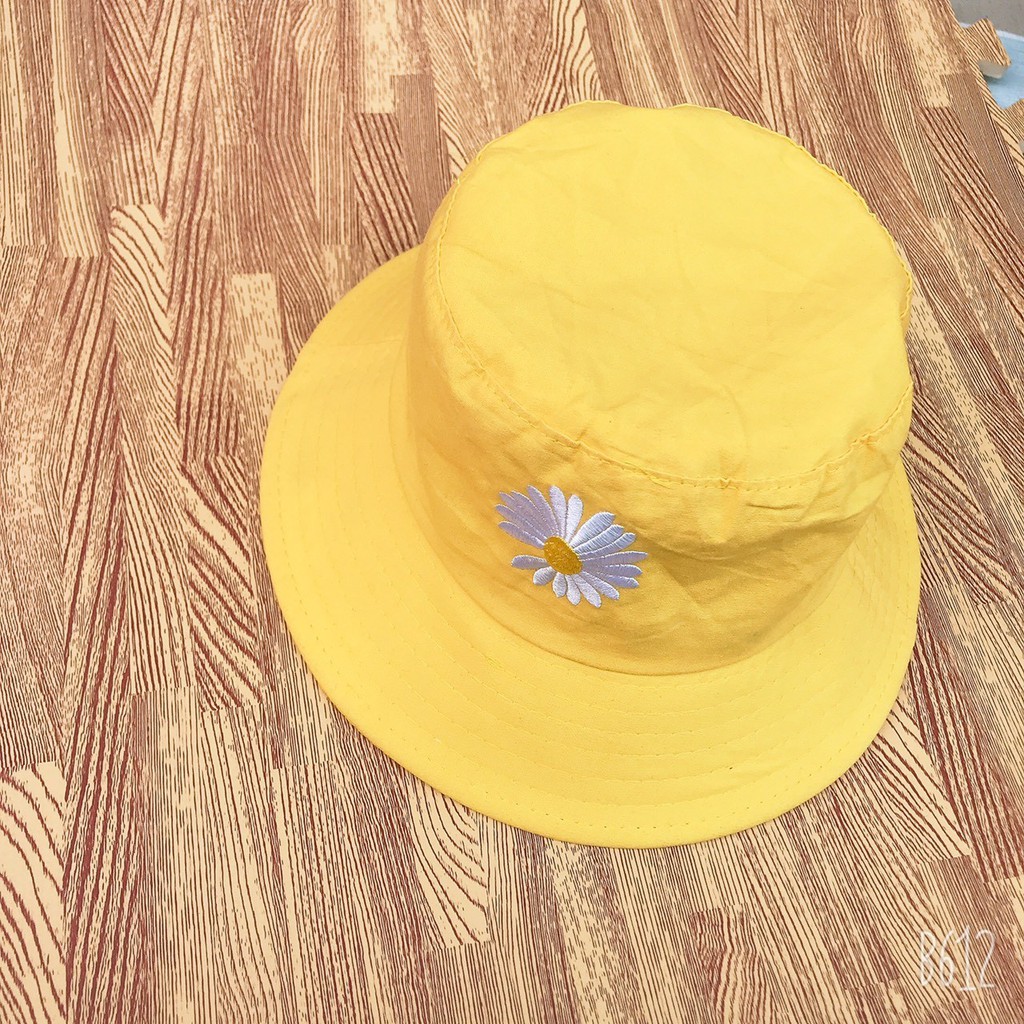 Nón vành tai bèo Nam Nữ ⚡️ GIÁ SẬP SÀN ⚡️ Mũ BUCKET cute 1 mặt hot trend thêu HOA CÚC Full  màu chọn