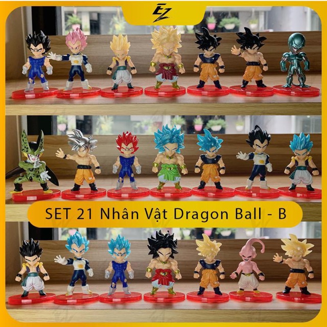 Mô hình Dragon Ball - 21 Nhân Vật Chibi Siêu Đẹp, Set 8 và 6 Dragonball