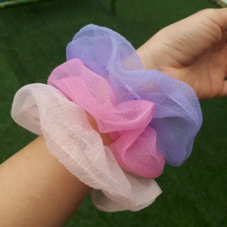 Chun cột tóc Scrunchies vải, dây buộc tóc nhiều màu vingate hot trend