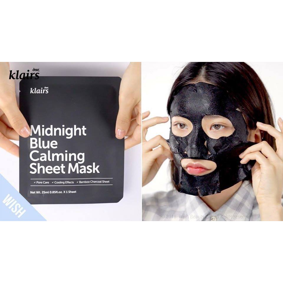 Mặt Nạ Làm Dịu Phục Hồi Da Dear Klairs Midnight Blue Calming Sheet Mask 25ml