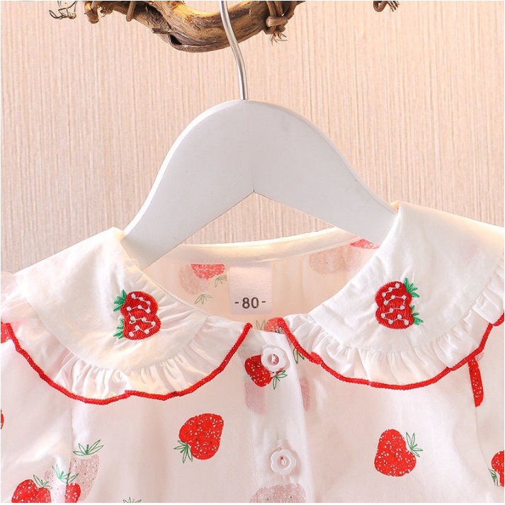 Đầm công chúa tay phồng bằng vải cotton thời trang dễ thương dành cho bé gái 0-4 tuổi