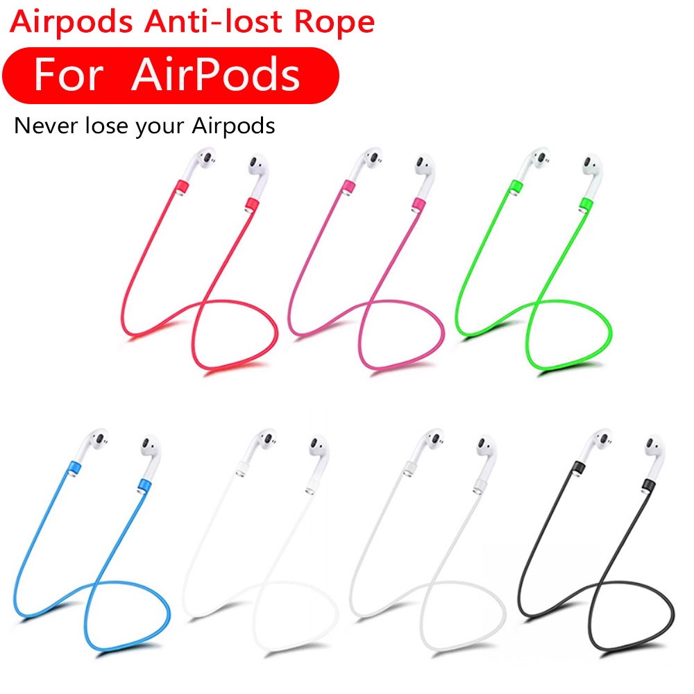 Vỏ Bảo Vệ Hộp Đựng Tai Nghe Airpods Bằng Silicon Chống Thất Lạc Kèm Dây Đeo Tiện Dụng