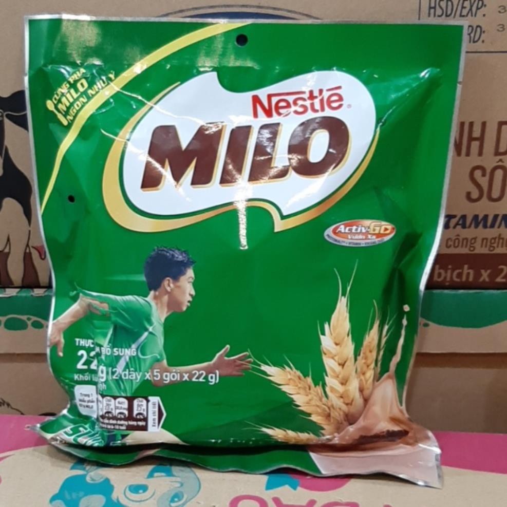 Milo túi 330g (3 dây x5 gói x 22g )