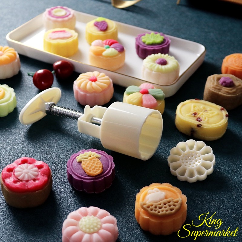 Dụng cụ làm bánh khuôn làm bánh trung thu 125gram 100gram 50gram tặng kèm 4-6 mặt khuân tuỳ loại