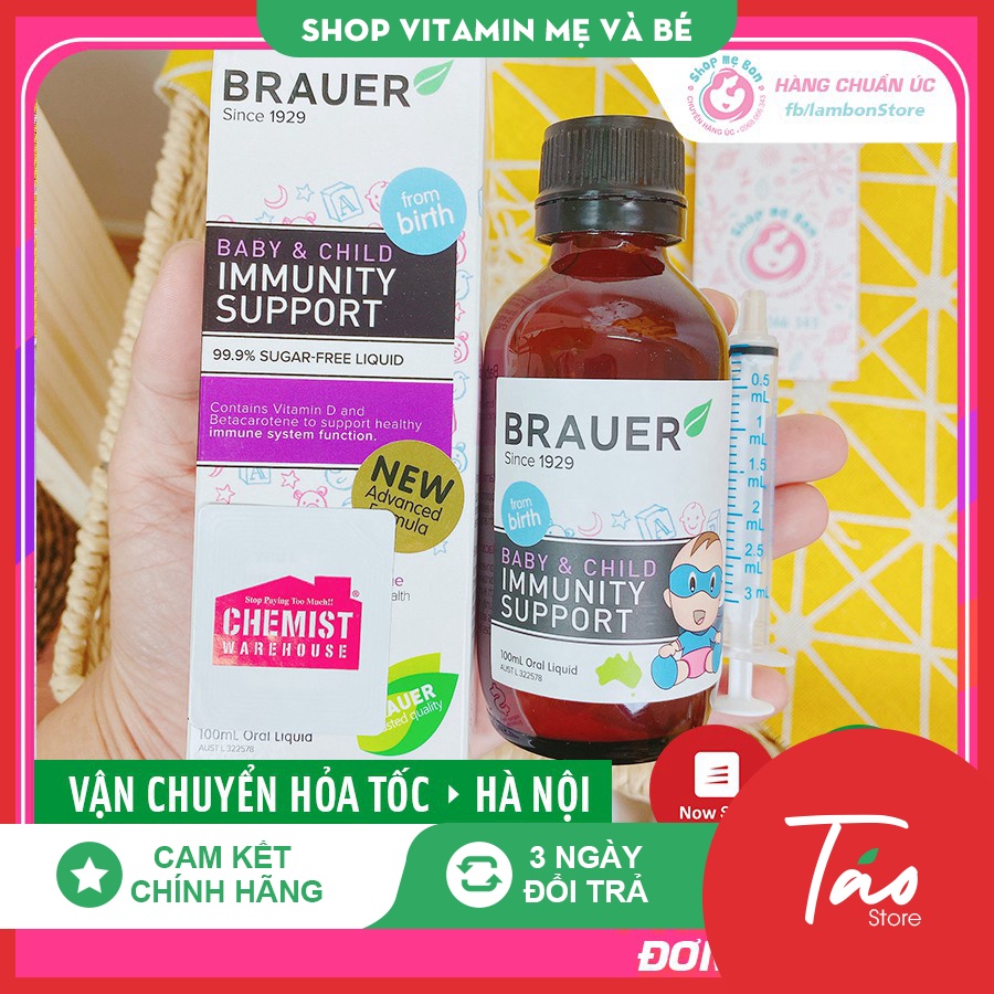 Siro Tăng Đề Kháng Brauer Immunity 100ml - Xuất xứ Úc ÚC