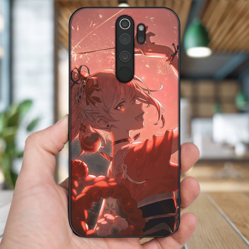 Ốp lưng Xiaomi Redmi Note 8 Pro viền đen in hình Yoimiya Genshin Impact