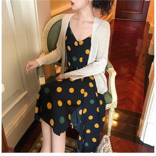 [Thanh Lý] [Bigsize/Có sẵn] ĐẦM 2 DÂY CHẤM BI