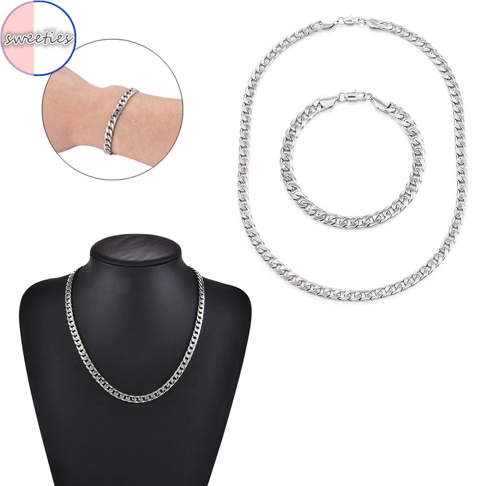 Set 2 Vòng Tay Mạ Bạc Thời Trang Cho Nam