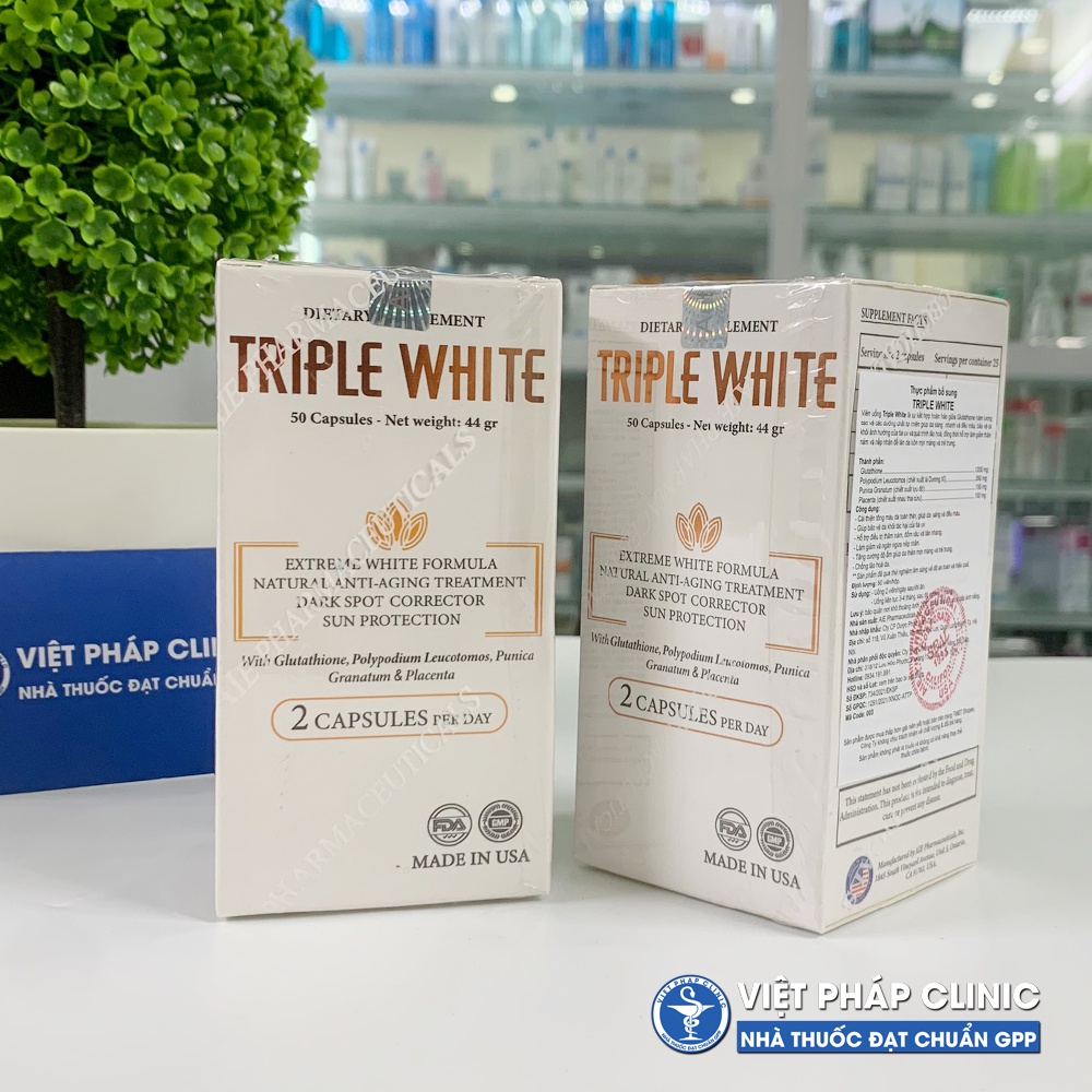 Viên Uống Triple White - Trắng Da, Chống Nắng, Giảm Thâm Nám