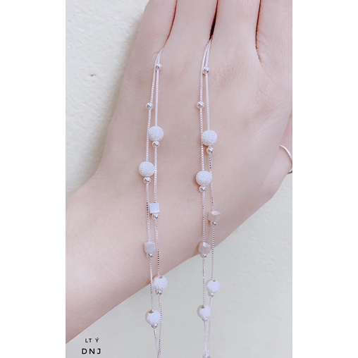 Lắc tay bạc nữ đẹp giá rẻ dây kép khối lập phương và vòng bi bạc Ý s925 - Quà tặng ý nghĩa - Kho sỉ bạc Nhất Linh