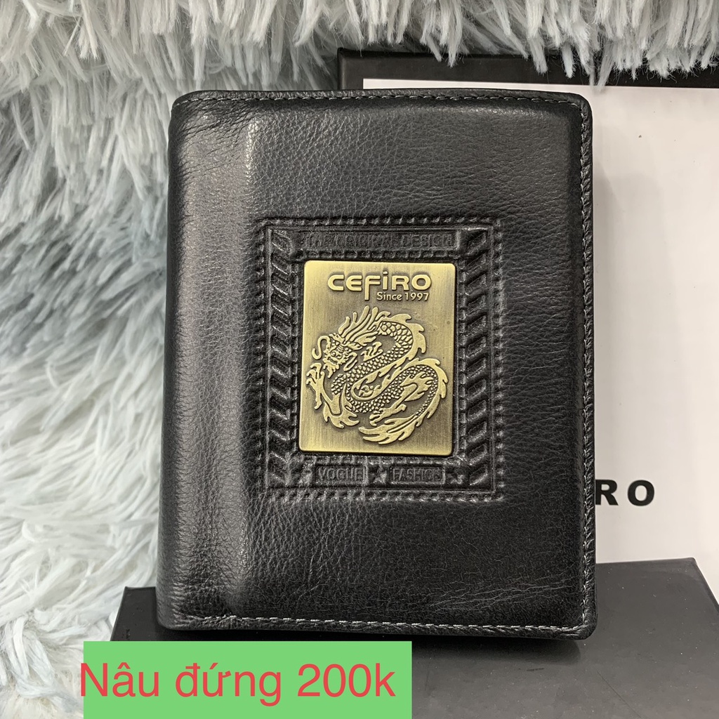 Ví Nam, Bóp Nam Da Bò Chuẩn Logo Rồng Lửa Cực Đẹp