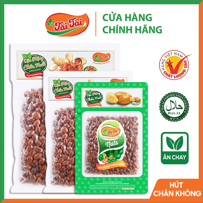 Đậu phộng chiên muối Tài Tài gói hút chân không 150g - 350g