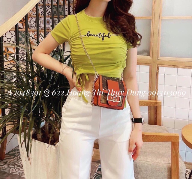 💕 Croptop Rút Dây 2 Bên