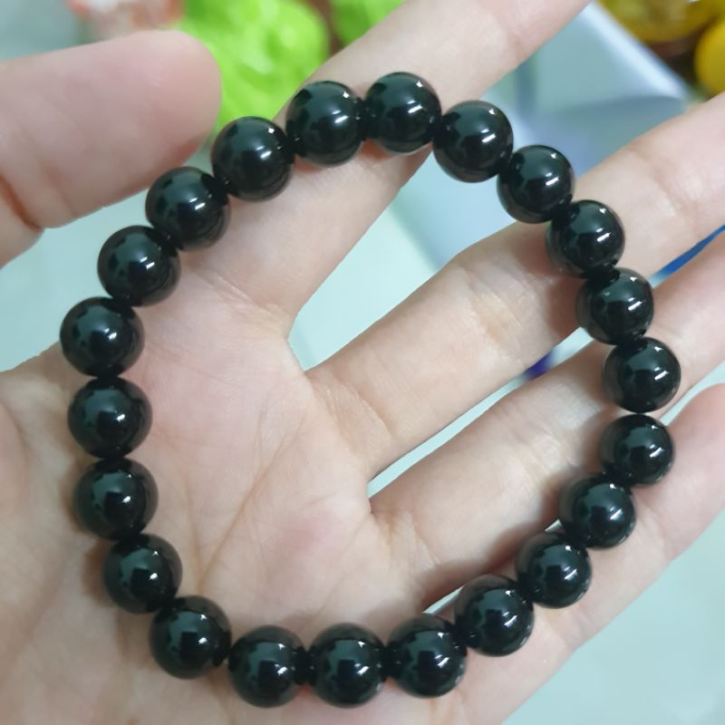 Vòng tay đá thach anh đen 8ly - 10ly