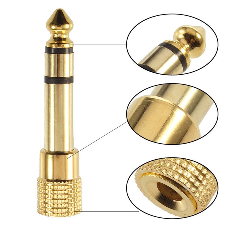 Jack cắm cho Micro Tai nghe nối cổng PK 3.5mm 1/8'' với cổng 1/4'' 6.5mm