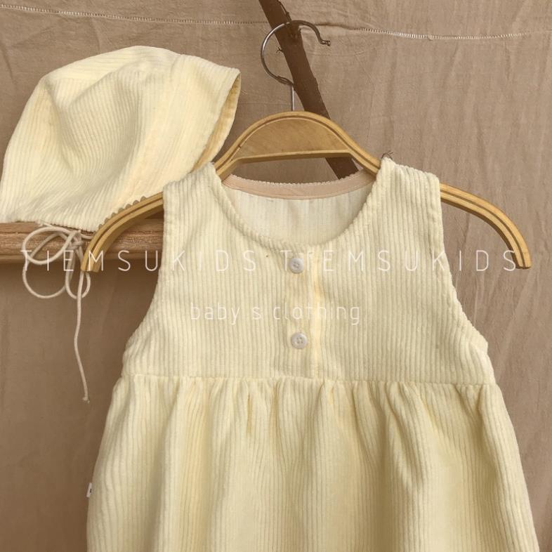 HÀNG TRẺ EM THIẾT KẾ - Romper nhung tăm kèm mũ cho bé trai bé gái