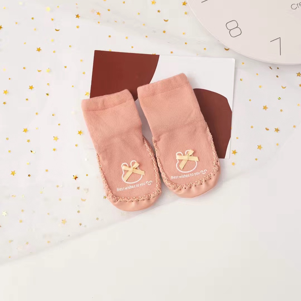 Giày Da Đế Mềm Chống Trượt Cho Bé Tập Đi Từ 6-24 Tháng Tuổi