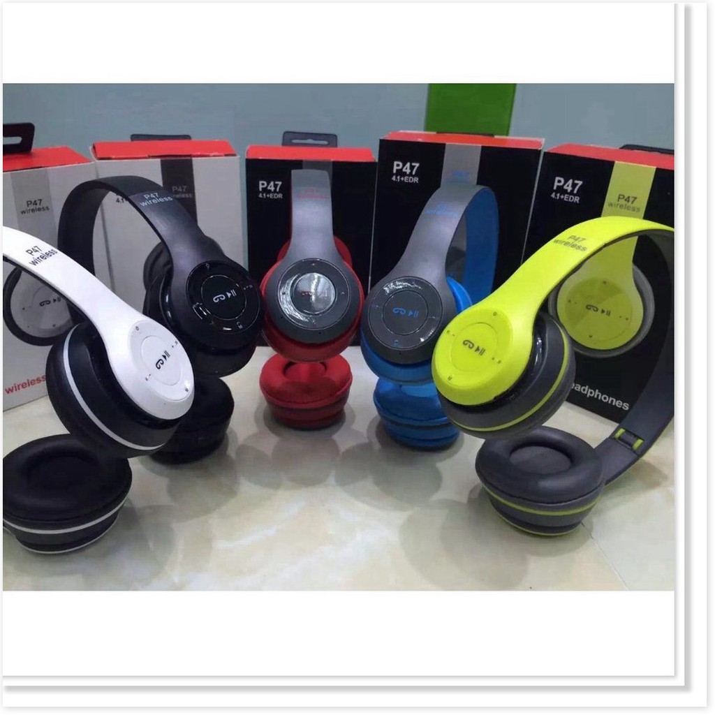 Tai nghe Bluetooth chụp tai P47 có khe cắm thẻ nhớ Bảo Hành 3 Tháng | BigBuy360 - bigbuy360.vn