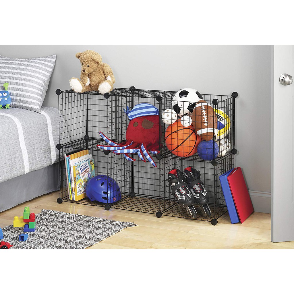 Tủ lưới sắt lắp ghép 6 ô đa năng - Tặng kèm chốt và búa