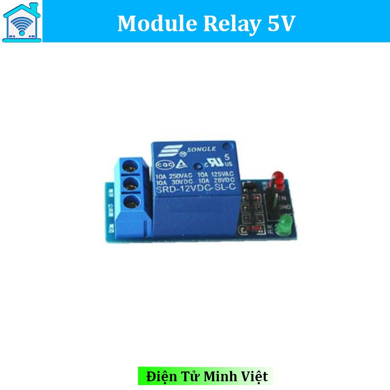 Module relay 5V, 1 kênh đóng cắt thiết bị điện 10A