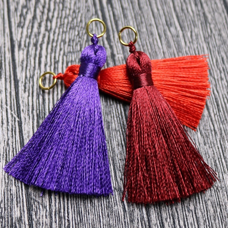 Set 10 Phụ Kiện Đánh Dấu Trang Sách Bằng Lụa Có Tua Rua