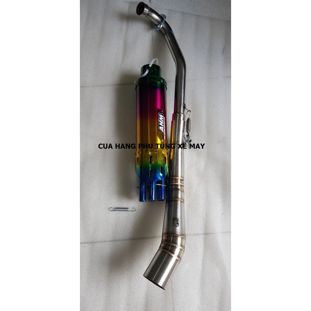 Pô AHM 6 nòng xoay gắn xe Ex135, Ex150, Winner, Winner X V2 V3, Raider Fi, Satria Fi (kèm cổ 2 khúc inox 304 xịn + pát t