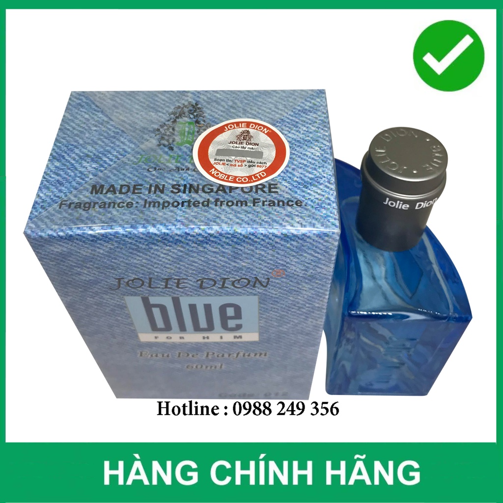 Nước Hoa Blue Nam For Him Jolie Dion Eau De Parfum 60ml Singapore- Chính hãng