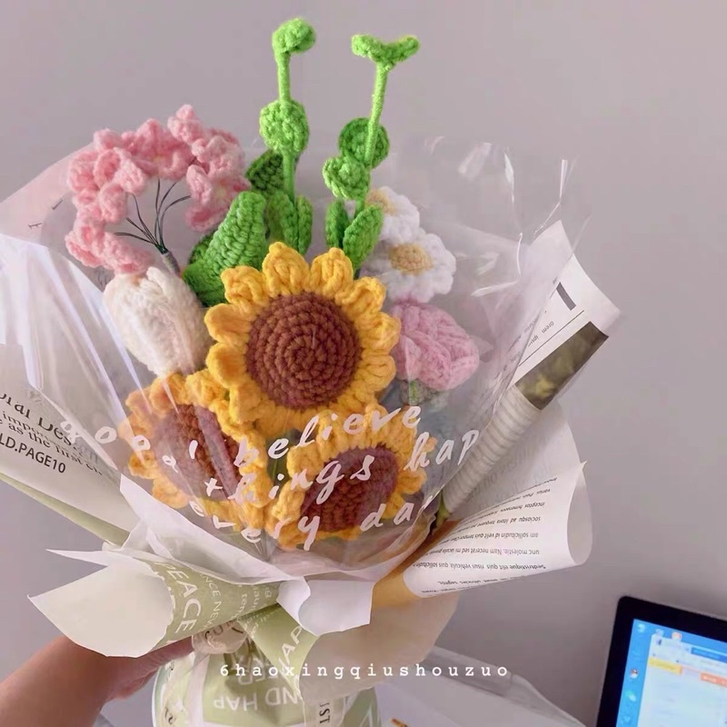 Bó hướng dương bằng len- Hoa len Handmade by Flower.len_saigon