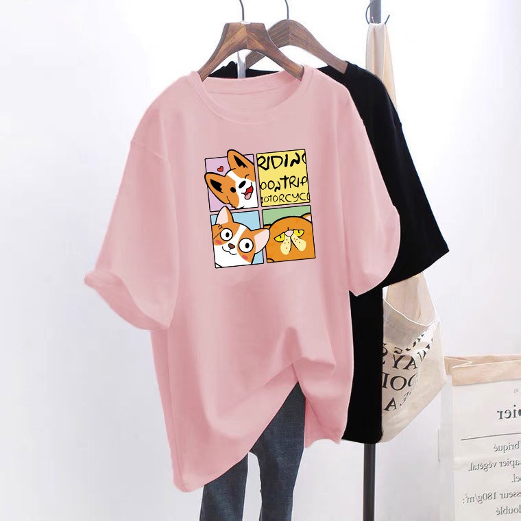 ÁO THUN FORM RỘNG NAM NỮ IN PÉT ICON CÚN CỰC ĐẸP