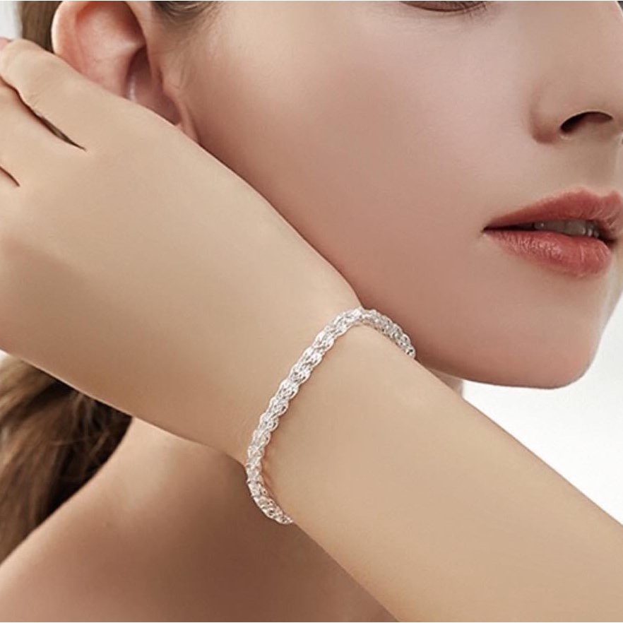 Lắc tay nữ bạc ta kết hình đuôi phụng - Trang sức bạc Evasilver