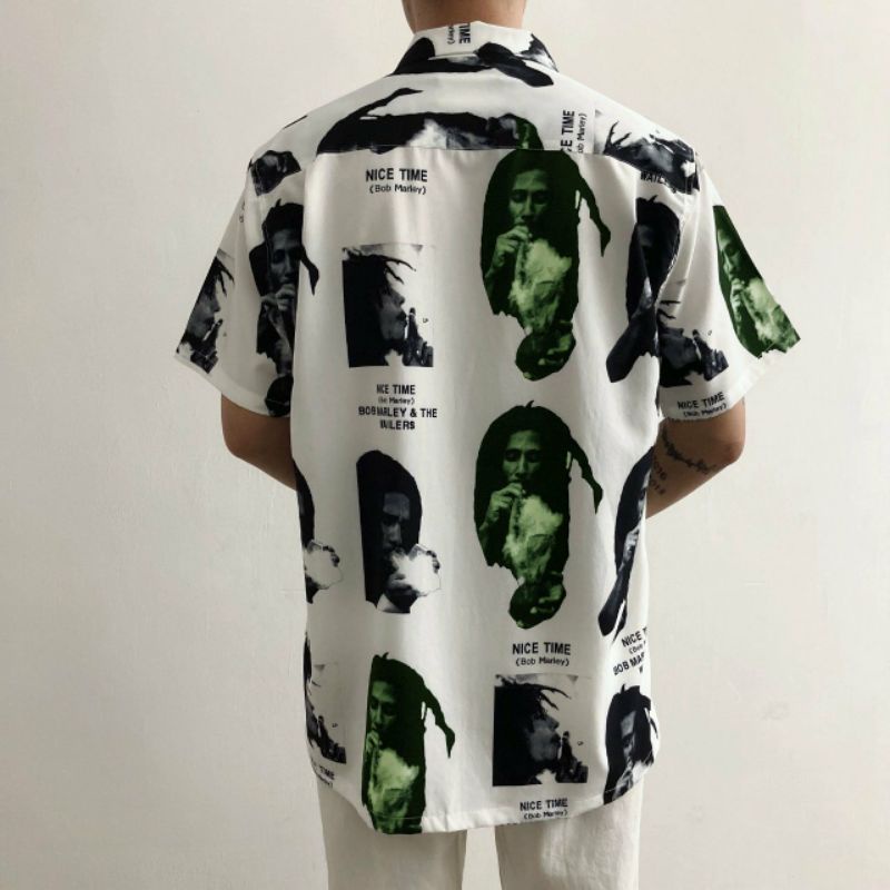 Áo Sơ Mi Tay Ngắn Unisex Cổ Bẻ Phong Cách Hàn Quốc Freesize