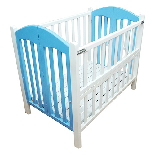 Giường cũi XĐ màu trắng xanh 110 x 70 x 90 cm