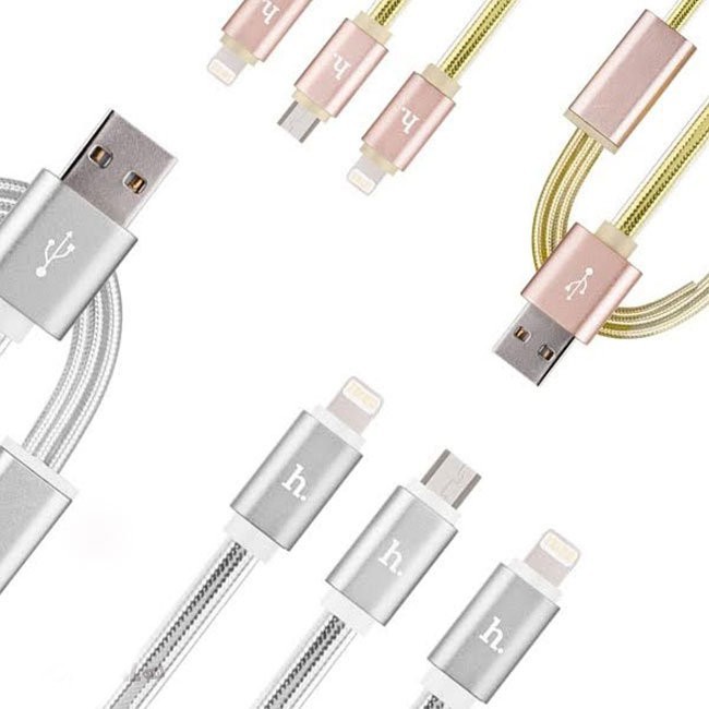 Cáp sạc Hoco UPL12 3 đầu MicroUSB TypeC Lightning.